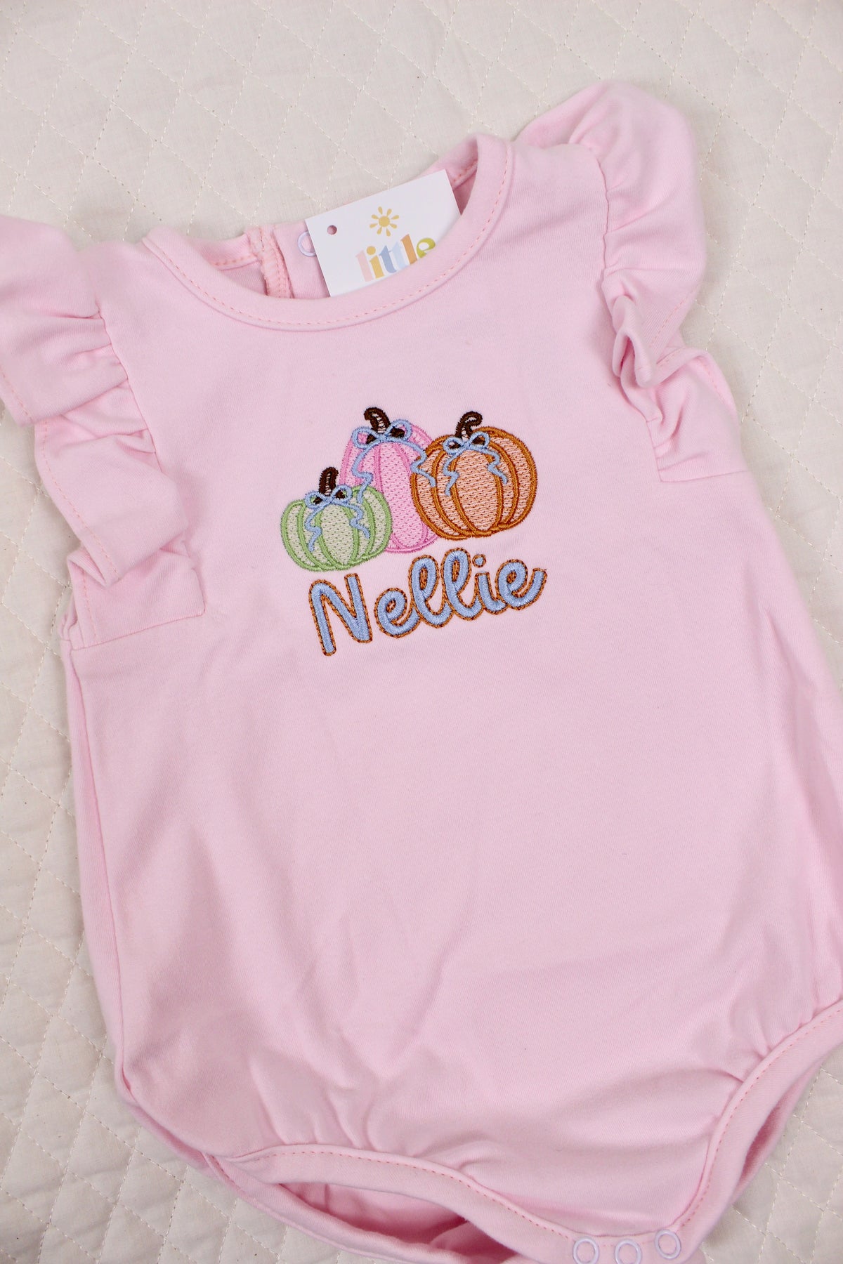 Pumpkin Trio Pink Flutter Sleeve Bubble