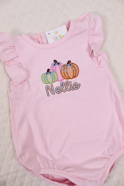 Pumpkin Trio Pink Flutter Sleeve Bubble