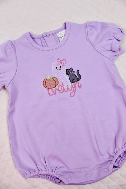 Boo Purple Puff Sleeve Bubble