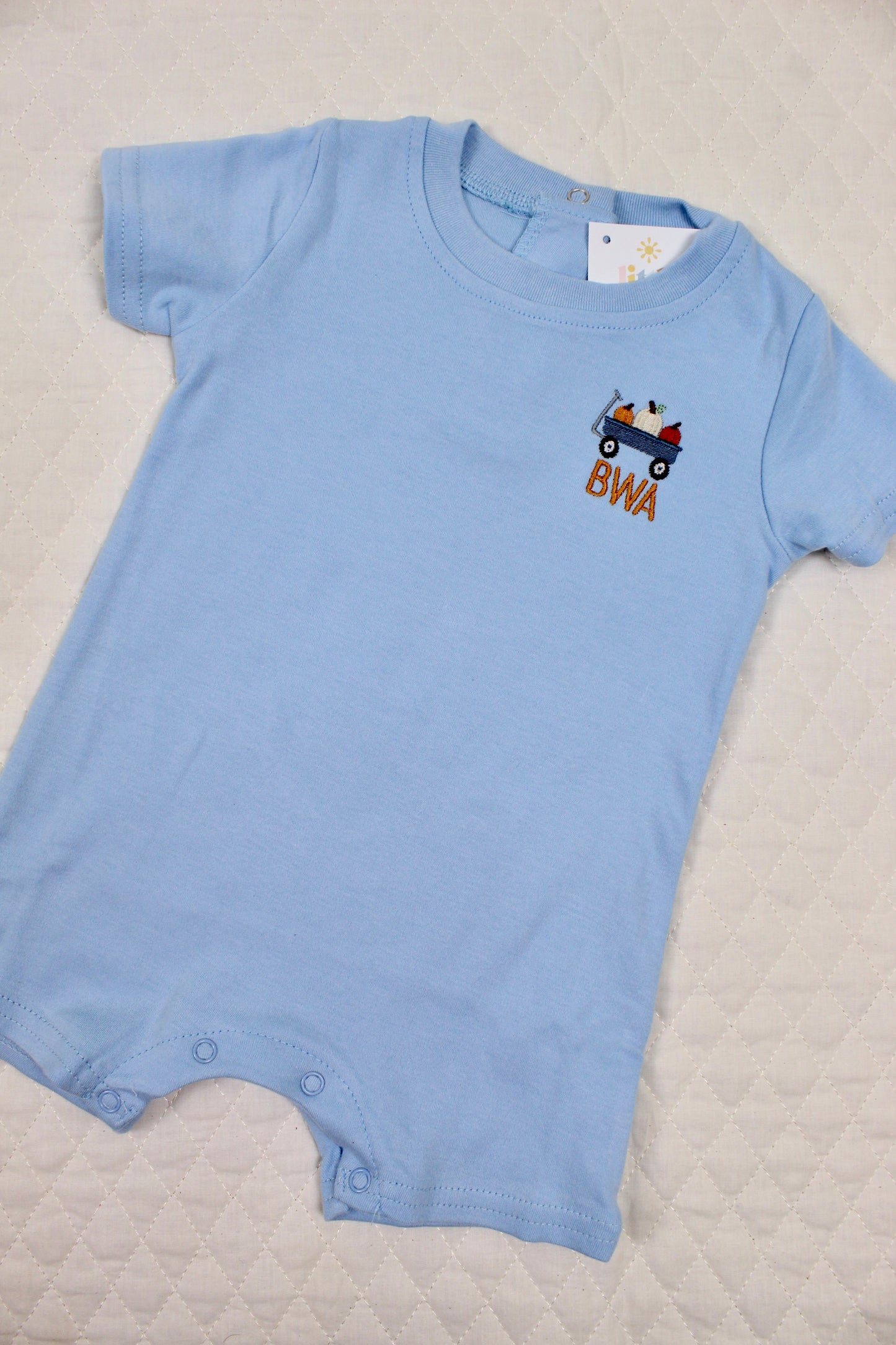 Pumpkin Wagon Initial Romper