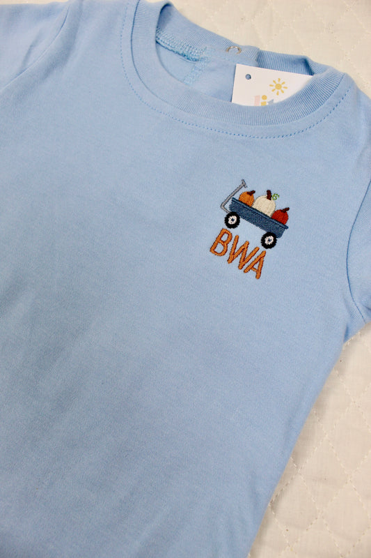 Pumpkin Wagon Initial Romper