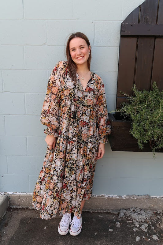 Floral Night Midi Dress