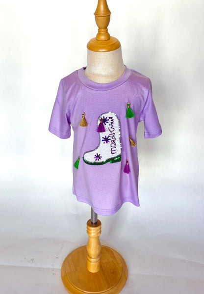 Mardi Gras Boot Tassel Top