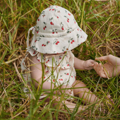 Muslin Sun Hat: Strawberry