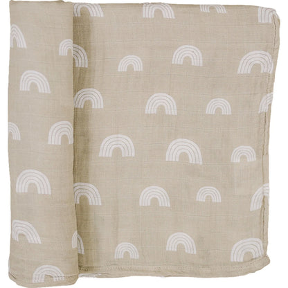 Sand Rainbow Muslin Swaddle Blanket