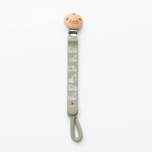 Green clip for Pacifiers, teethers, and toys