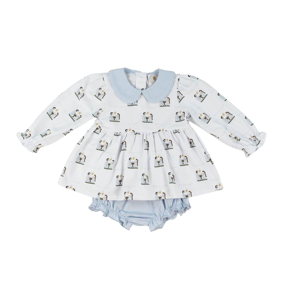 Nativity scene bloomer set. Collard bloomer set