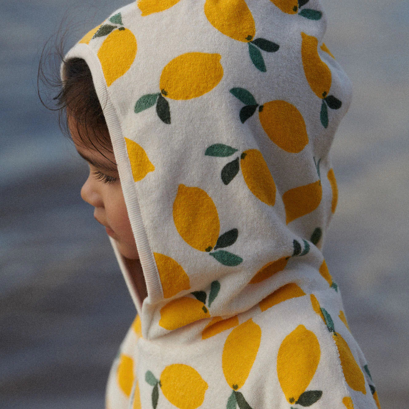 Lemon Towel Poncho Kids