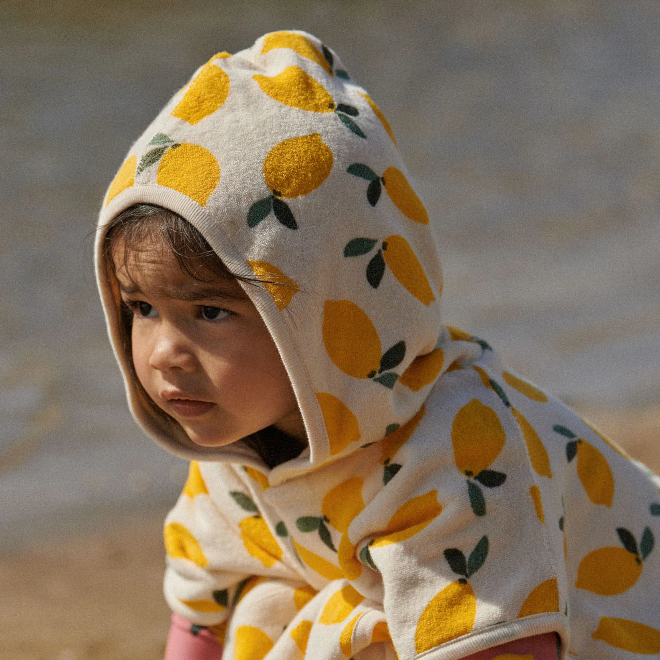 Lemon Towel Poncho Kids
