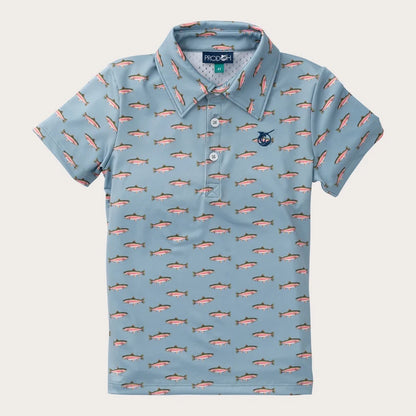 Short Sleeve Performance Polo Shirt: Rainbow Trout