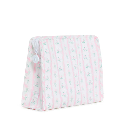 Roadie Large Zip Pouch - Ribbon Floral Pink