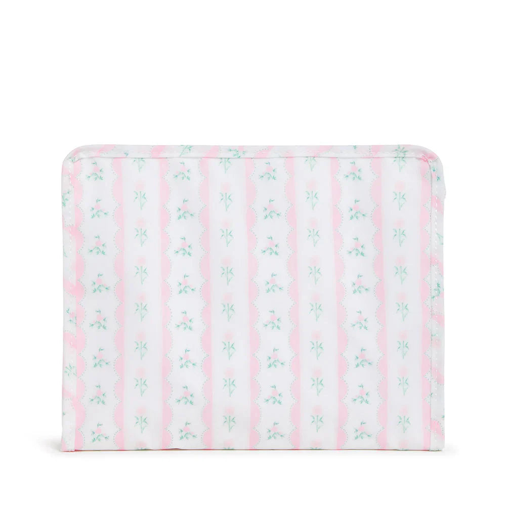 Roadie Large Zip Pouch - Ribbon Floral Pink