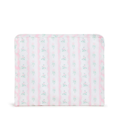 Roadie Large Zip Pouch - Ribbon Floral Pink