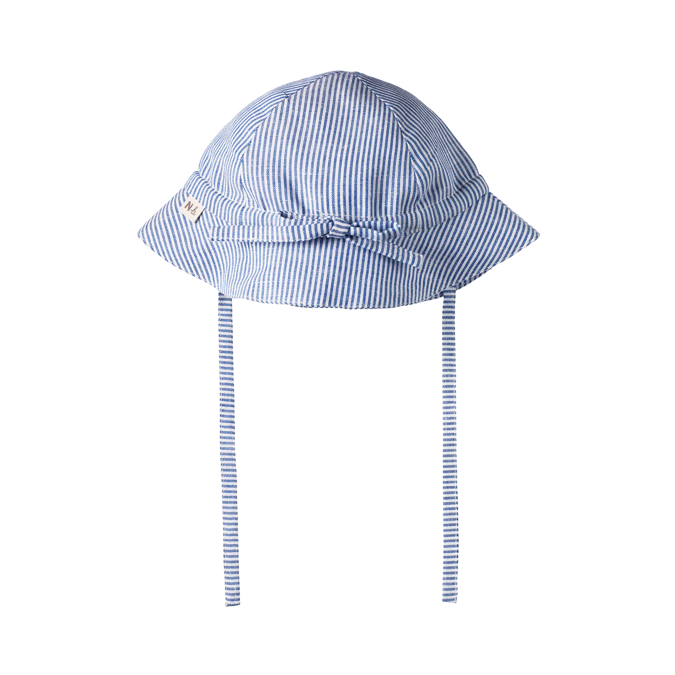 Organic Linen Baby Sunhat Blue Pin stripes
