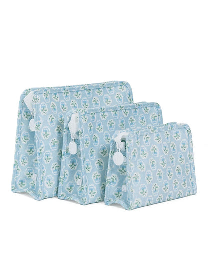 Roadie Small Zip Pouch - Petite Fleur Blue