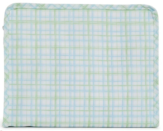 Roadie Large Zip Pouch - Classic Plaid Green