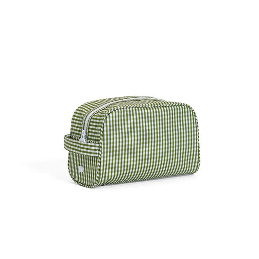 Stowaway Toiletry Bag: Moss Gingham