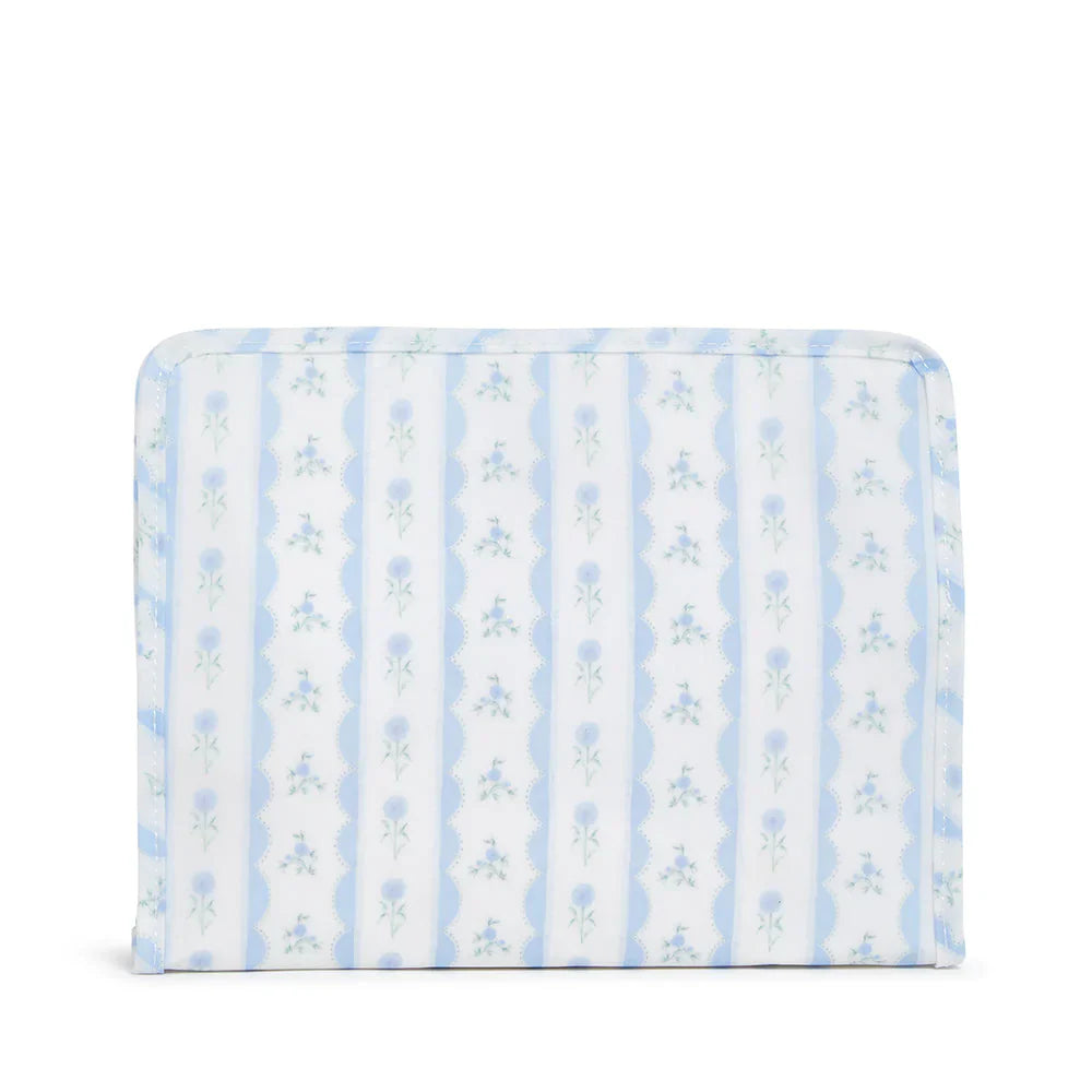 Roadie Large Zip Pouch - Ribbon Floral Blue