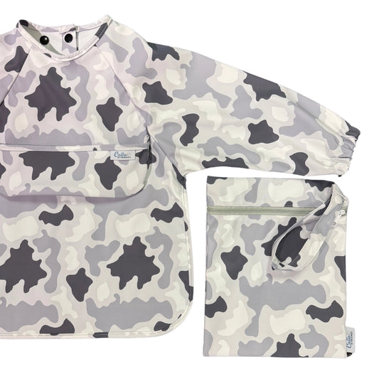 Camo Long Sleeve Bib/ Montessori Play