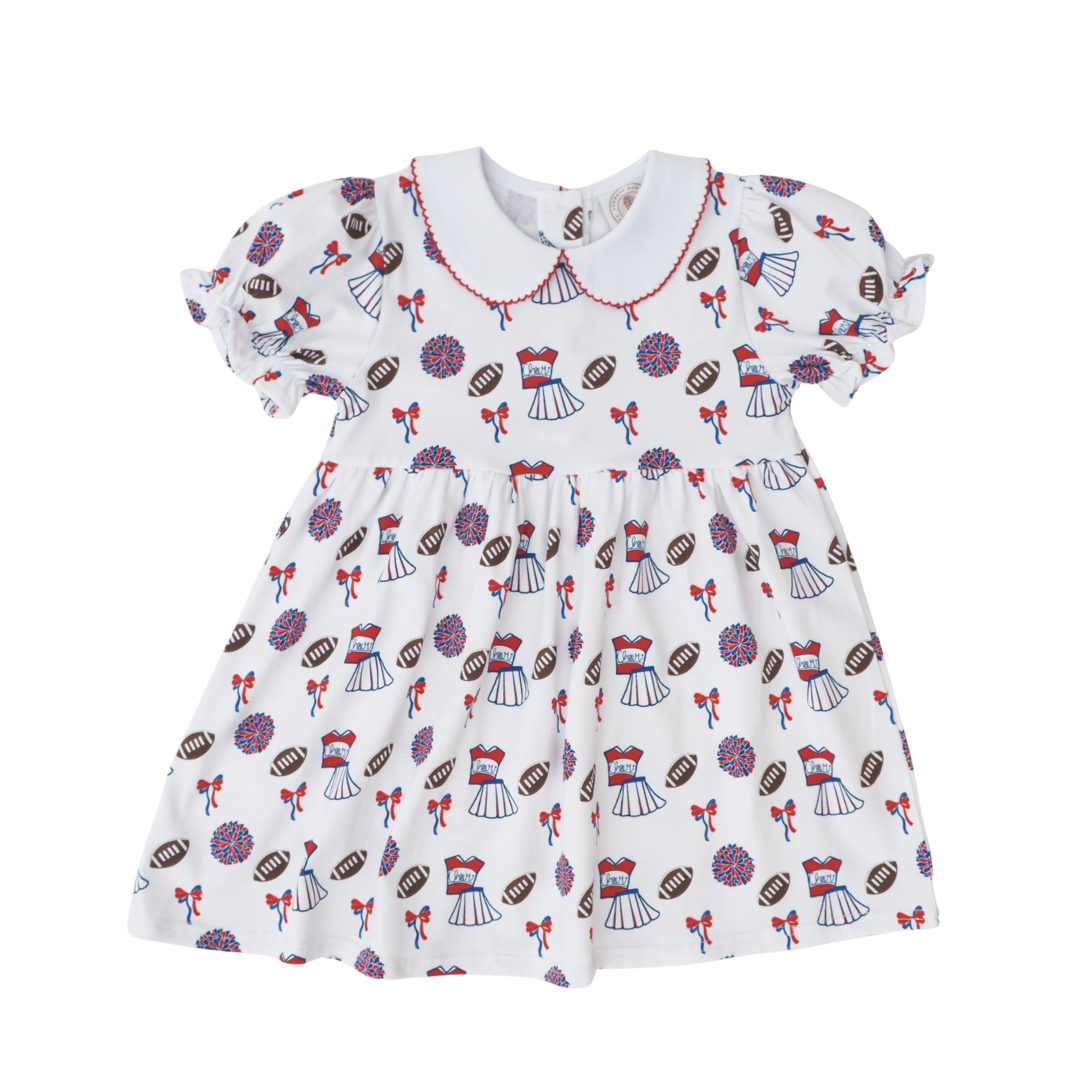 Cheer leader print girls dress with collar cypress row