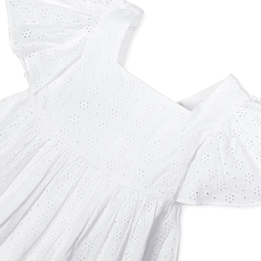 White dress with ruffled sleeves 