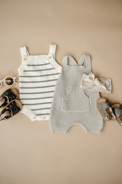 Heather Grey Pocket Knit Overall