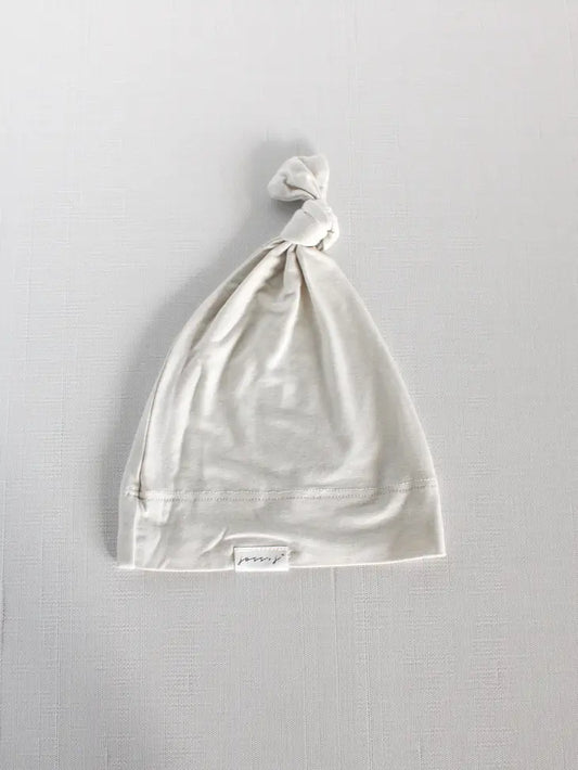 Creamy Stone Bamboo Knotted Infant Beanie