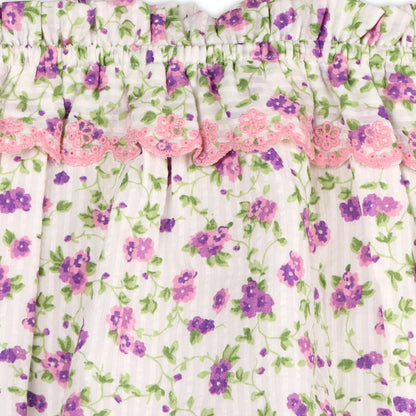 Camila Embroidered Seersucker Romper + Headband (Organic)