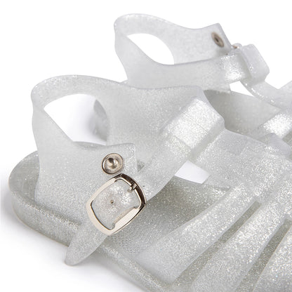 Silver Glitter Jelly Sandals