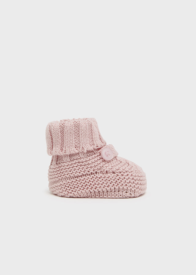 Knit Bootie- Baby Rose