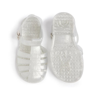 Silver Glitter Jelly Sandals
