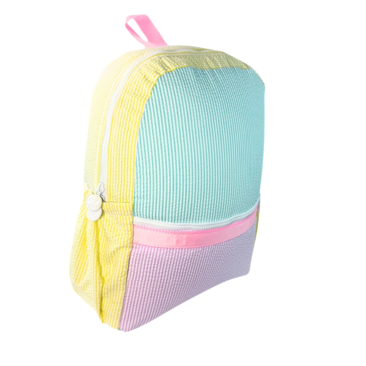 Color Block Seersucker Backpack