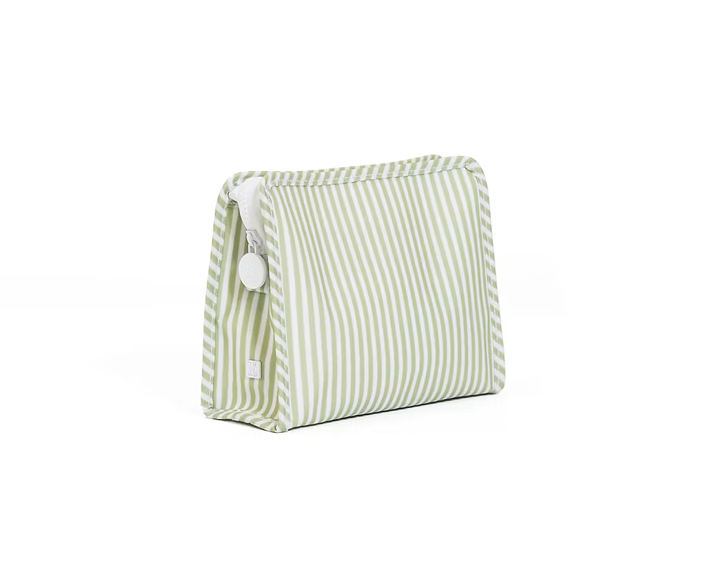 Medium Roadie Zip Pouch: Pimlico Stripe Sage