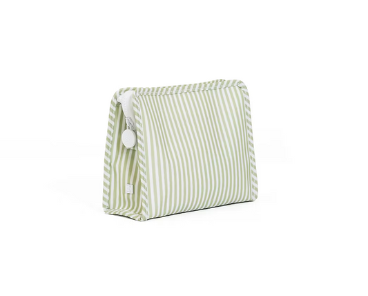 Medium Roadie Zip Pouch: Pimlico Strip Sage