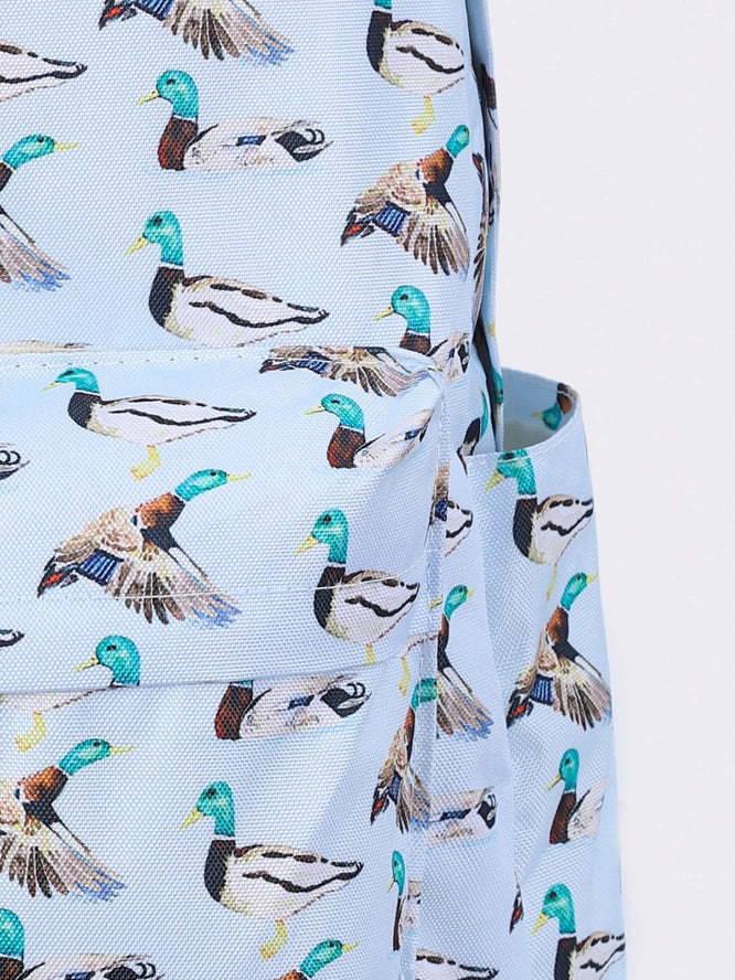 Light Blue Duck Hunting Kids Canvas Backpack
