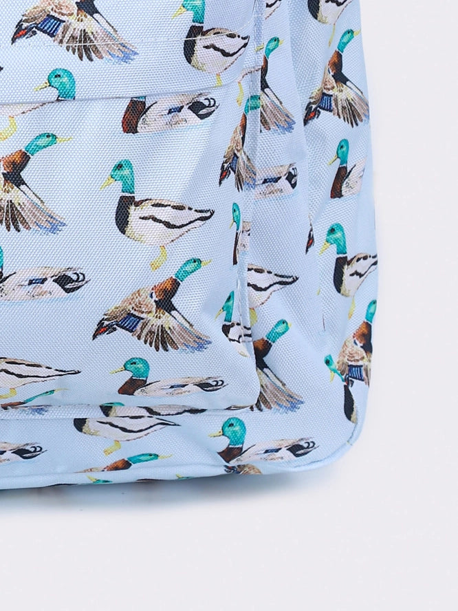 Light Blue Duck Hunting Kids Canvas Backpack