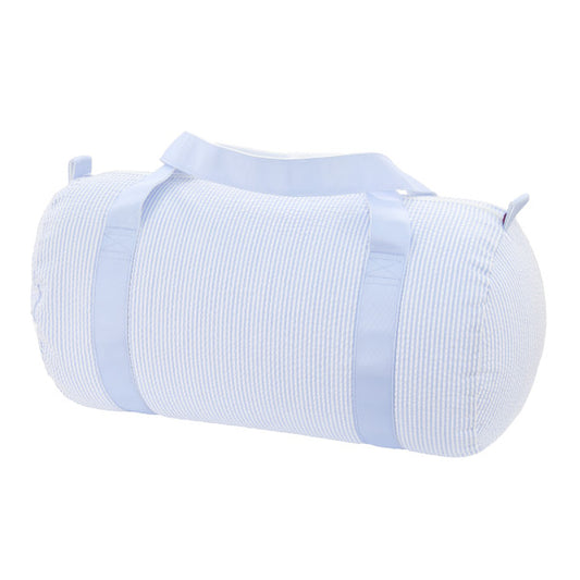 Baby Blue Seersucker Medium Duffel