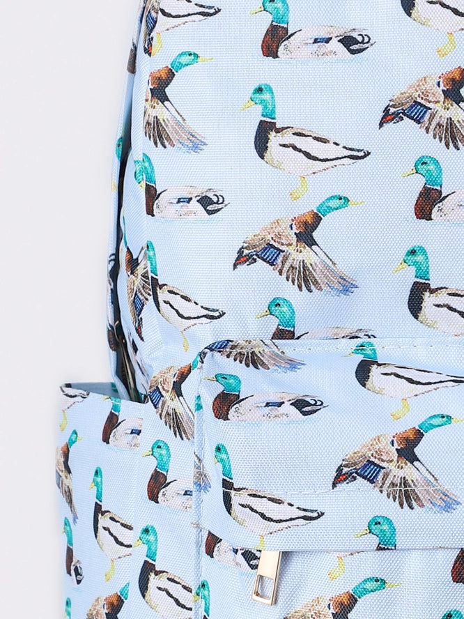 Light Blue Duck Hunting Kids Canvas Backpack