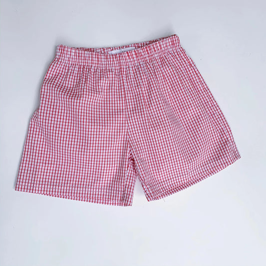 Windowpane Shorts: Red