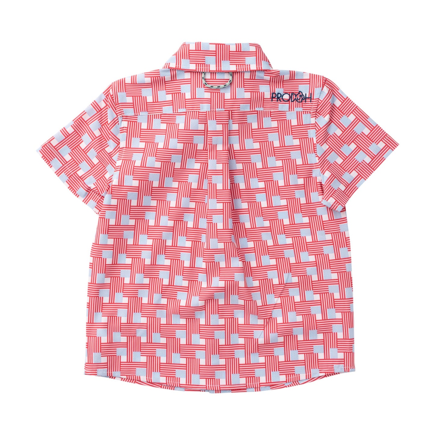 Boys' Short Sleeve Button Down Shirt - American Flag Plaid