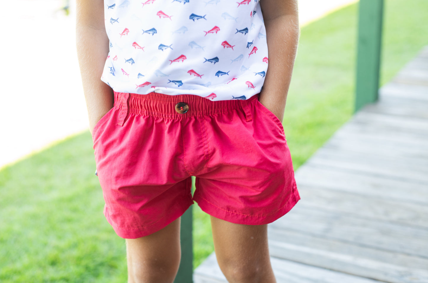 Boy's Outrigger Performance Short - Watermelon