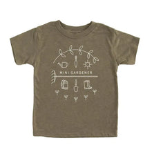 Load image into Gallery viewer, Children&#39;s Gardener Tee- Cream and Olive
