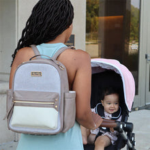 Load image into Gallery viewer, Vanilla Latte Mini Diaper Bag Backpack
