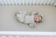 Load image into Gallery viewer, Oatmeal Bamboo Stretch Crib Sheet
