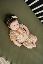 Load image into Gallery viewer, Olive Bamboo Stretch Crib Sheet
