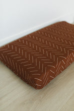 Load image into Gallery viewer, Rust Mudcloth Changing Pad Cover
