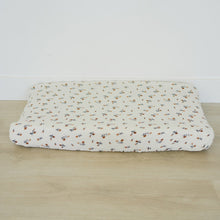 Load image into Gallery viewer, Cream Floral Changing Pad Cover
