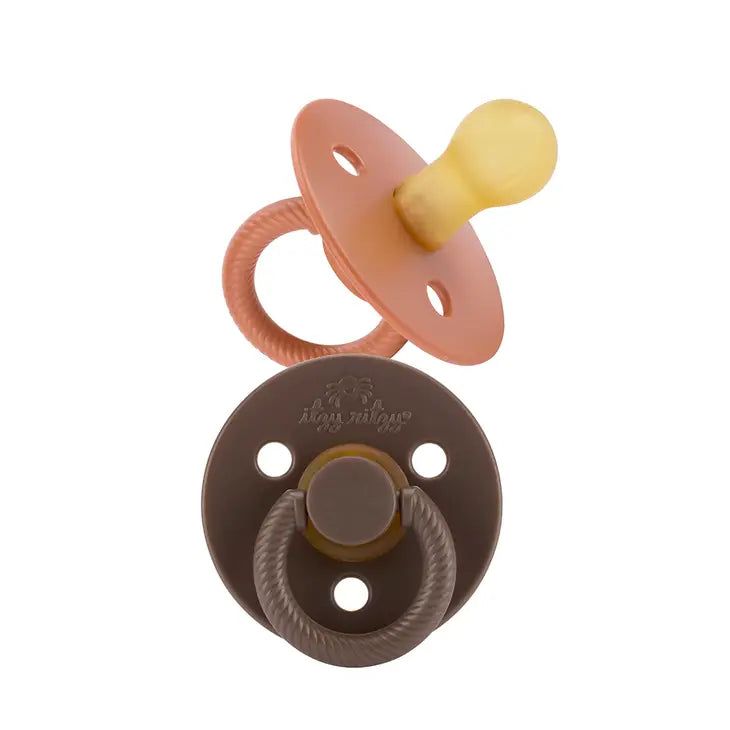 Itzy Soother Natural Rubber Pacifier Set- Chocolate and Caramel