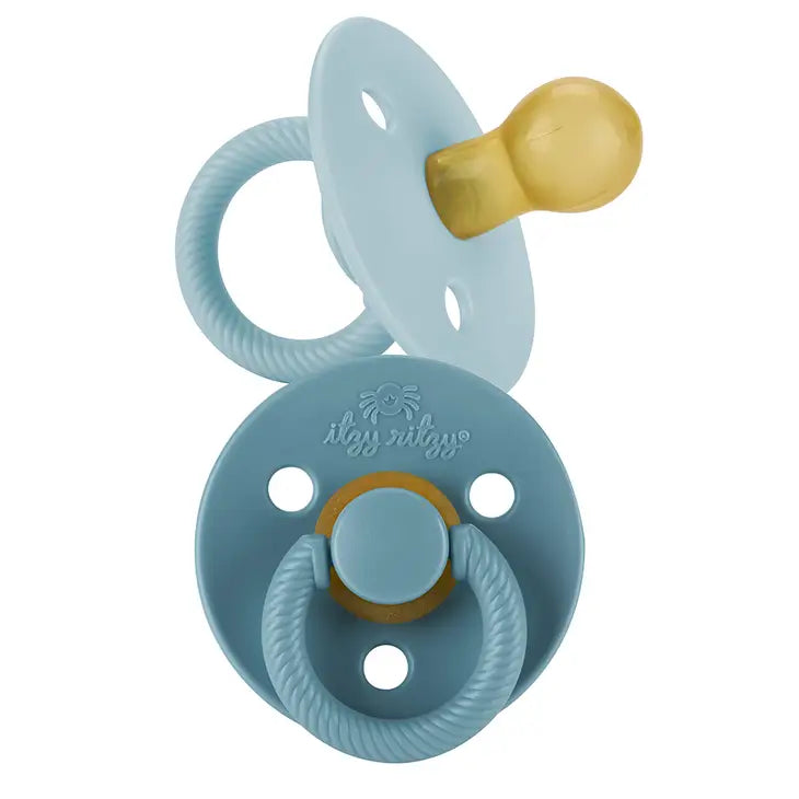 Itzy Soother Natural Rubber Pacifier Set- Harbor and Coast