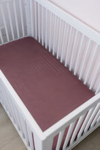 Load image into Gallery viewer, Plum Bamboo Stretch Crib Sheet
